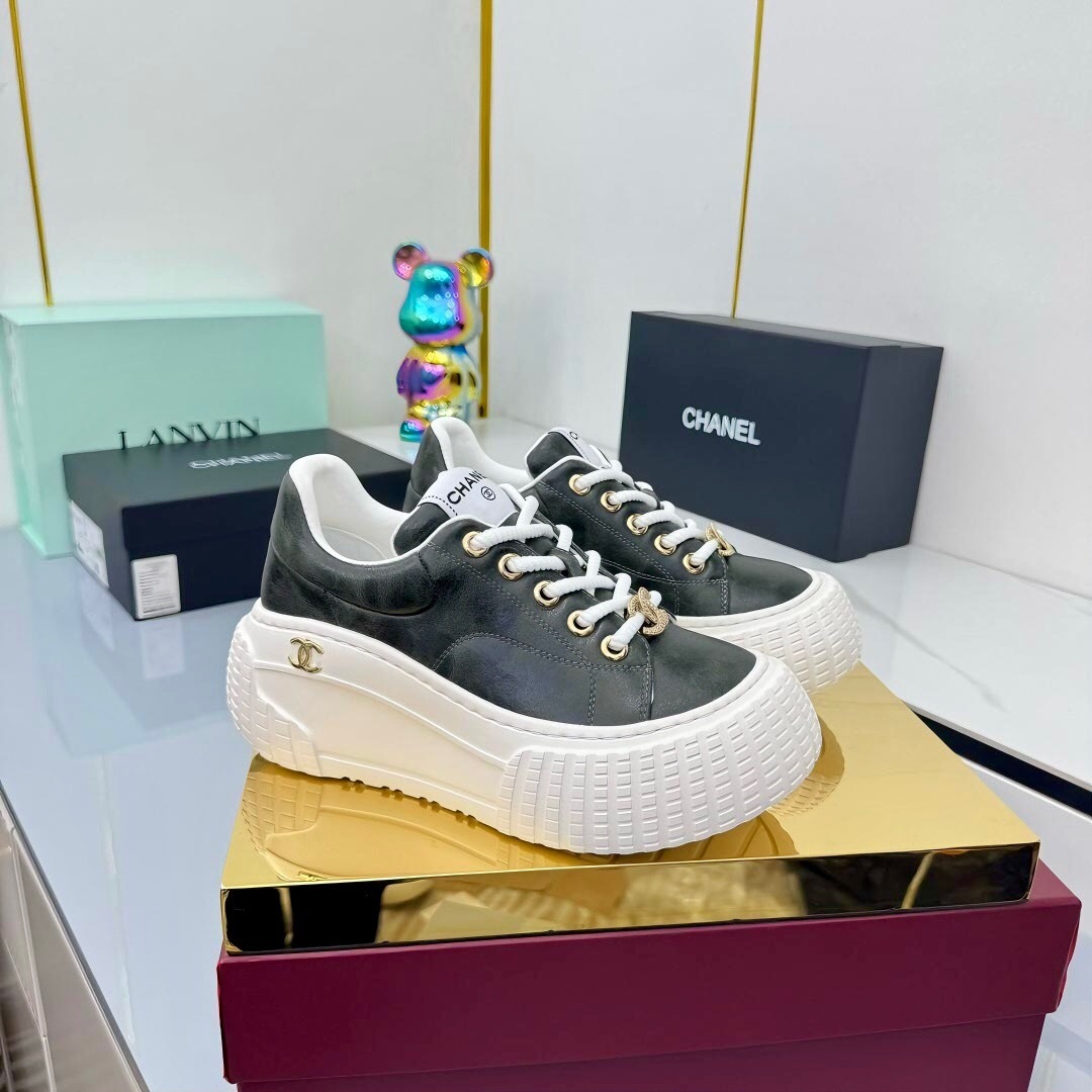 Chanel 2025 SS Loafers Panda Shoes Original Calfskin Casual Sneakers - LY00330
