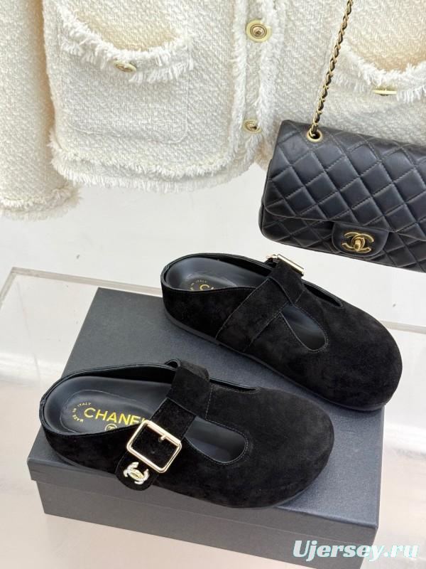 Chanel 2025 SS Minimalist Retro Birkenstock Sandals Half-Slip - KFY00280