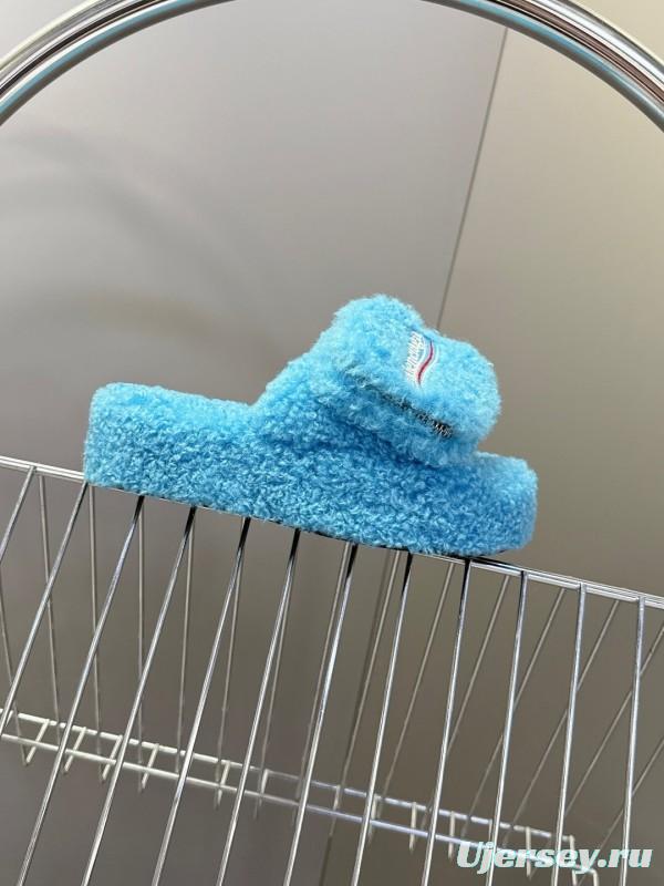 Balenciaga 2025 SS Couple Edition Coca-Cola Fur Slides - KFY00230