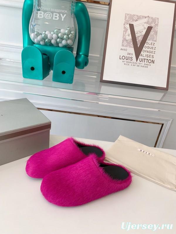 Marni 2025/SS Mule Shoes with Pony Hair Design - LY00