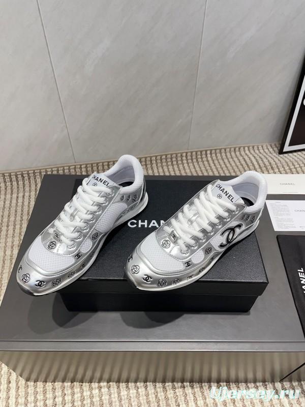 Chanel Silver Horn King II Casual Series Sneakers - KFY00330