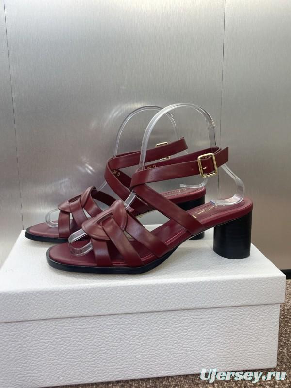 Dior D-Club Jelly Color Hollow Layered Cross Strap Mid Heel Women Shoes - KFY00290