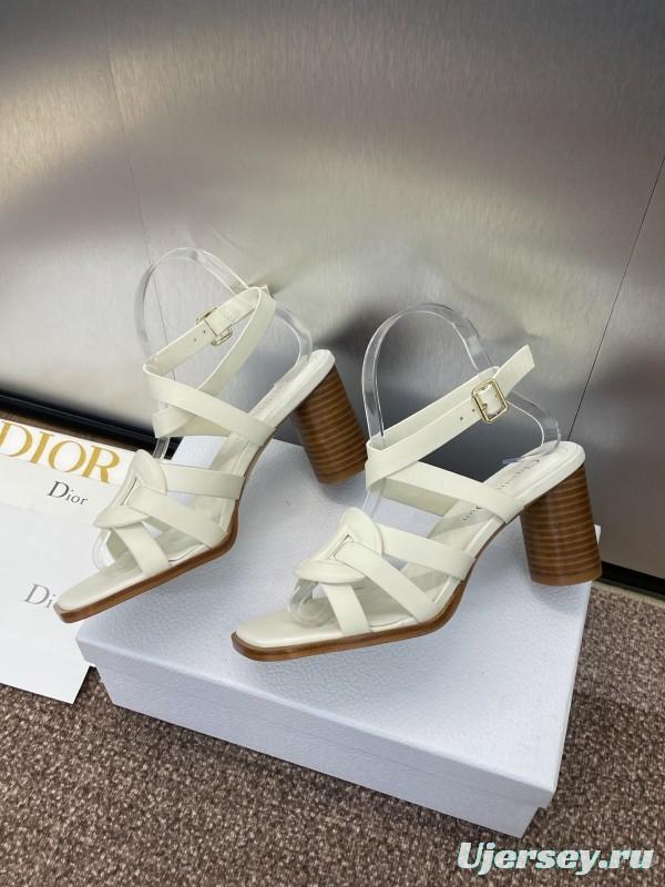 Dior D-Club Spring Summer New Jelly Color Hollow Layered Cross Strap High Heel Women Shoes - KFY00290