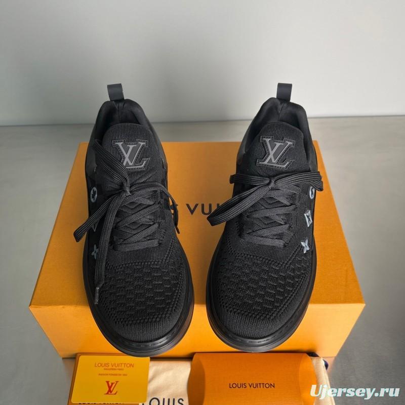 Louis Vuitton Beverly Hills Monogram Knit Sneakers with Imported IP Foam Sole - YC