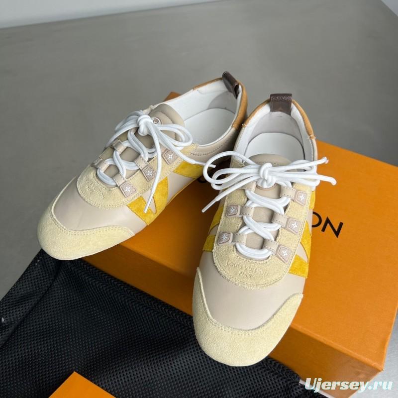 Lv Sneakerina 2025 SS Ballet Round Toe Lace-Up Low Top Lifestyle Casual Shoes - YC