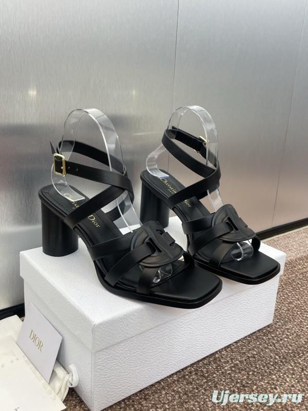 Dior D-Club Jelly Color Hollow Layered Cross Strap High Heel Women's Shoes - KFY00290