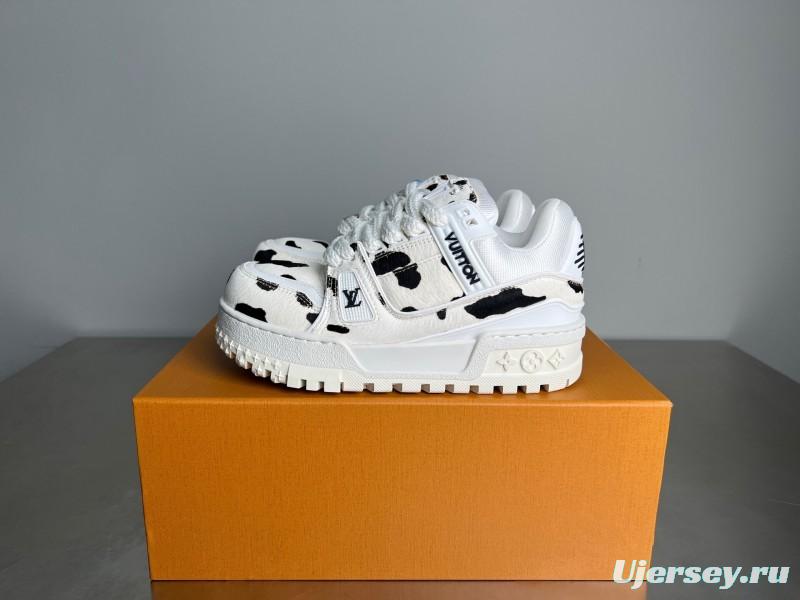 Lv 2025/ss Signature Logo Leather Sneakers - YC