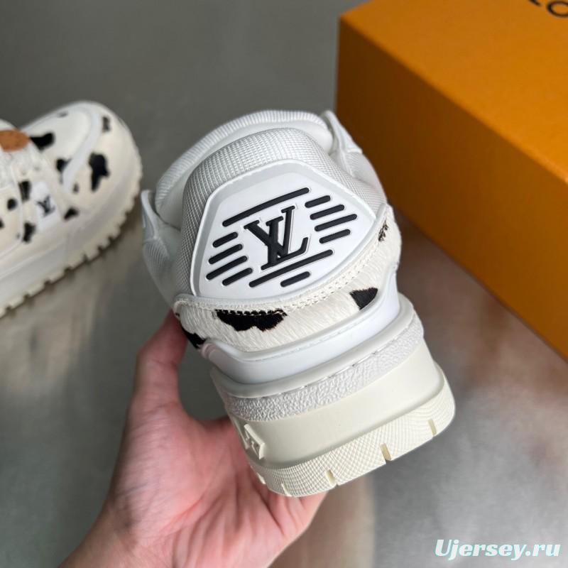 Lv 2025/ss Signature Logo Leather Sneakers - YC