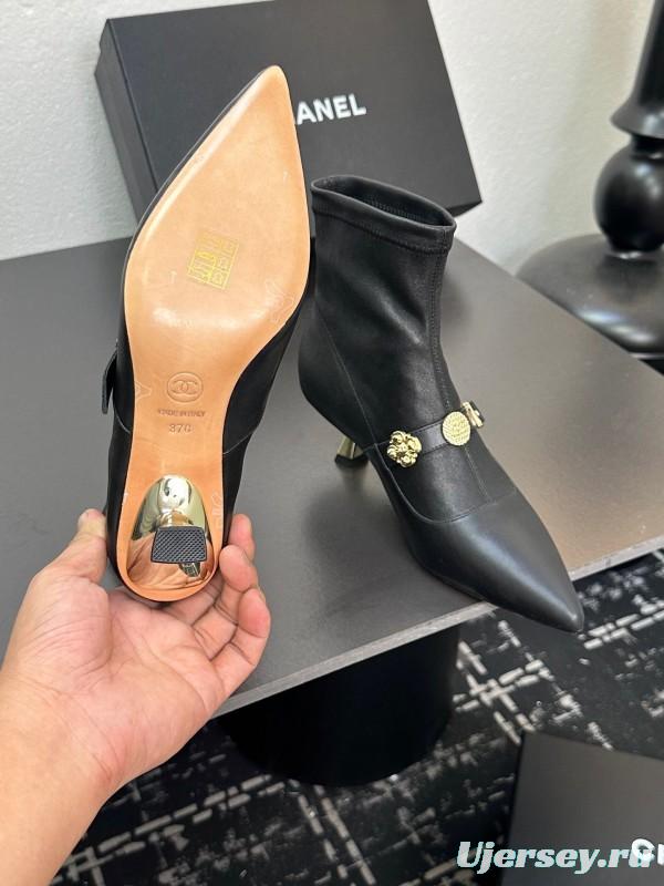 Chanel 2025/SS 24B Autumn Winter New High Heel Bow Sock Boots - LY00380