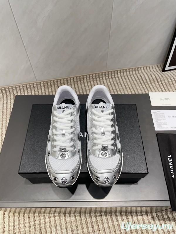 Chanel Silver Horn King II Casual Series Sneakers - KFY00330
