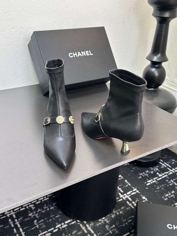 Chanel 2025/SS 24B Autumn Winter New High Heel Bow Sock Boots - LY00380