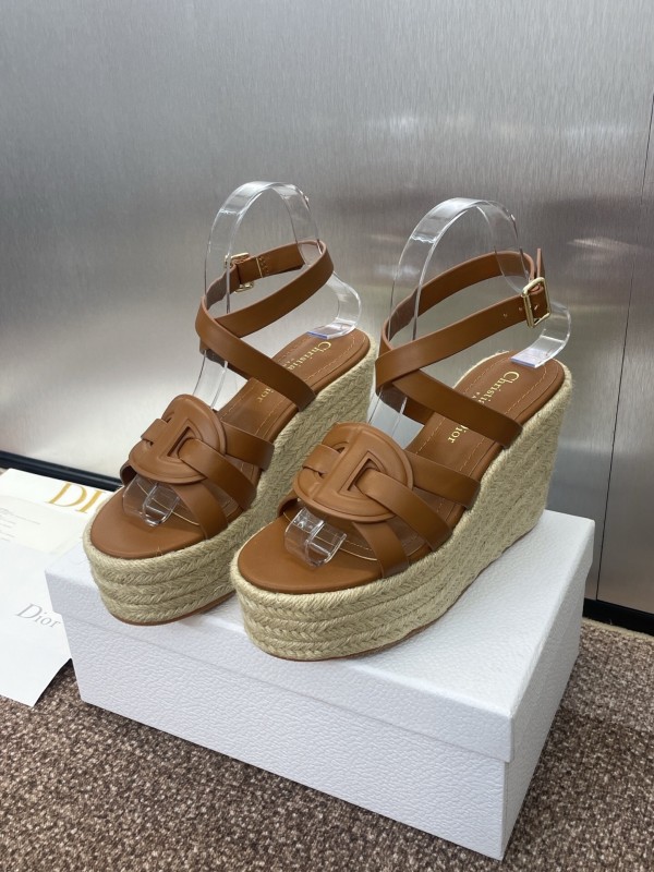 Dior D-Club Jelly Color Hollow Layered Cross Strap Platform High Heel Women's Shoes - KFY00290