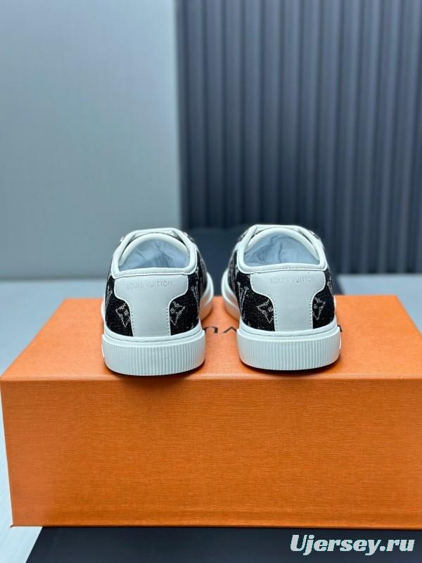 Louis Vuitton Time Out Series Monogram Animal Print Casual White Sneakers - AS00260