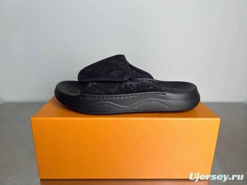 Louis Vuitton Miami Mule Slip-On Sandals with Hook and Loop Fastener - YC