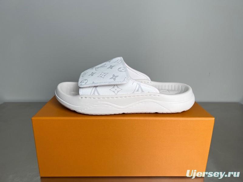 Louis Vuitton Miami Mule Slippers with Hook and Loop Closure - YC
