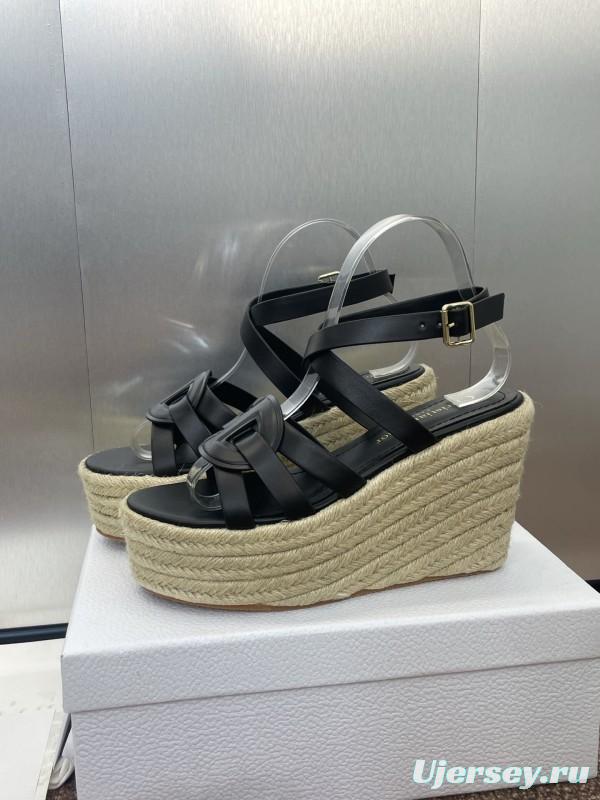 Dior D-Club Jelly Color Hollow Layered Cross Strap Platform High Heel Women's Shoes - KFY00290