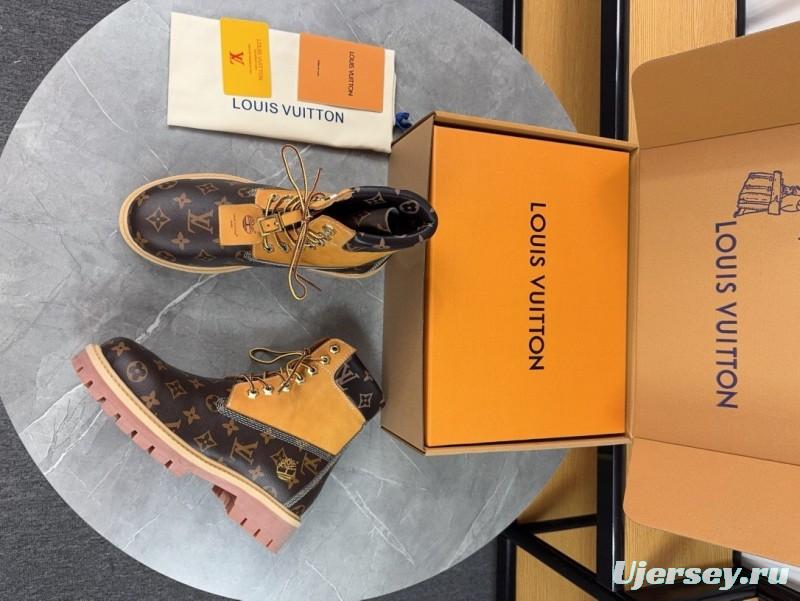 Timberland x LV Monogram Ankle Boots Waterproof Suede Leather - LY00380