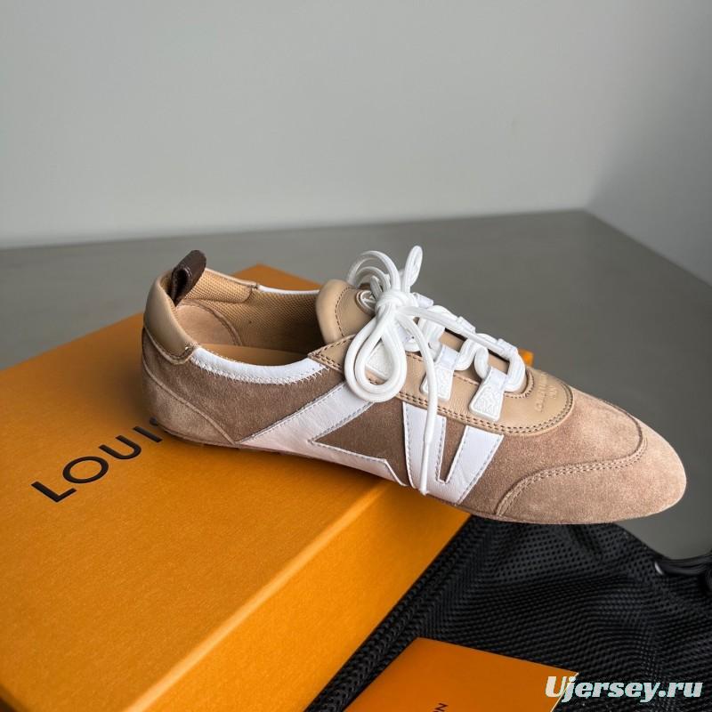 Lv Sneakerina 2025 SS Ballet Round Toe Lace-Up Low Top Lifestyle Casual Shoes - YC