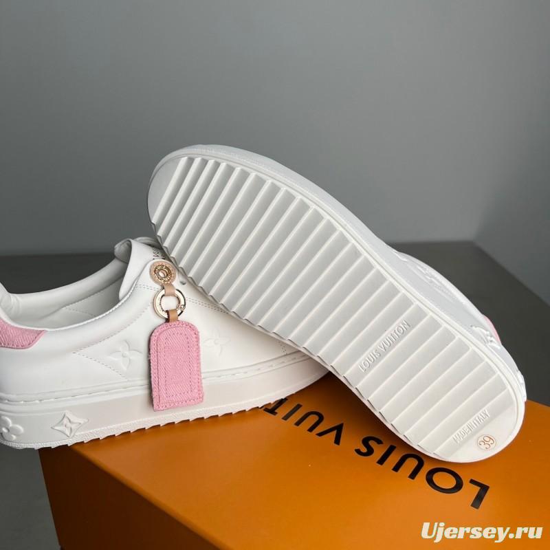 Louis Vuitton Takashi Murakami Time Out Cherry Blossom Leather Flat Low-Top Sneakers - YC