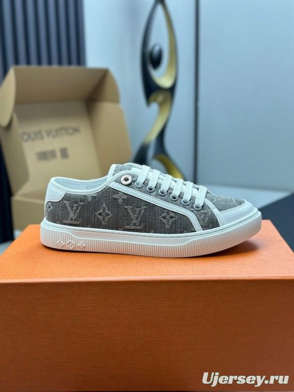 Louis Vuitton Time Out Series Monogram Animal Print Casual White Sneakers - Time Out