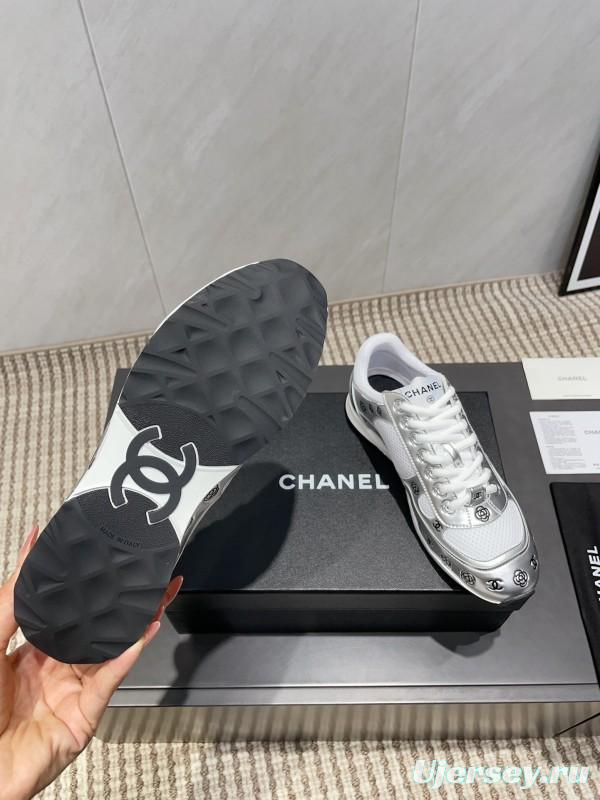 Chanel Silver Horn King II Casual Series Sneakers - KFY00330