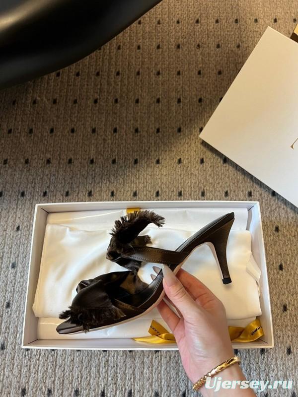 The Row 25ss Handwoven Bow Slippers - KFY00280