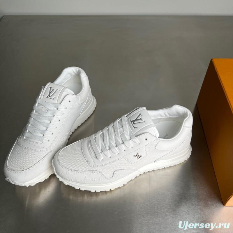 Louis Vuitton Run Away Leather Round Toe Lace-Up Low Top Casual Shoes - YC