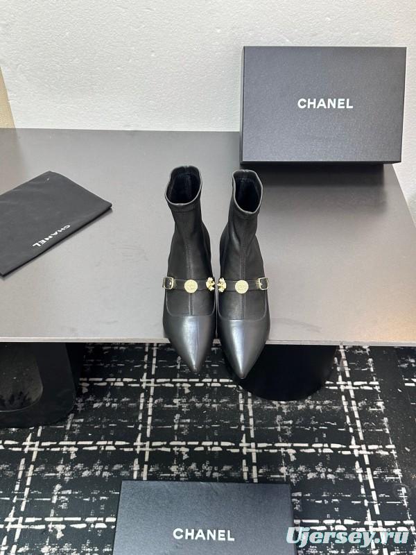 Chanel 2025/SS 24B Autumn Winter New High Heel Bow Sock Boots - LY00380