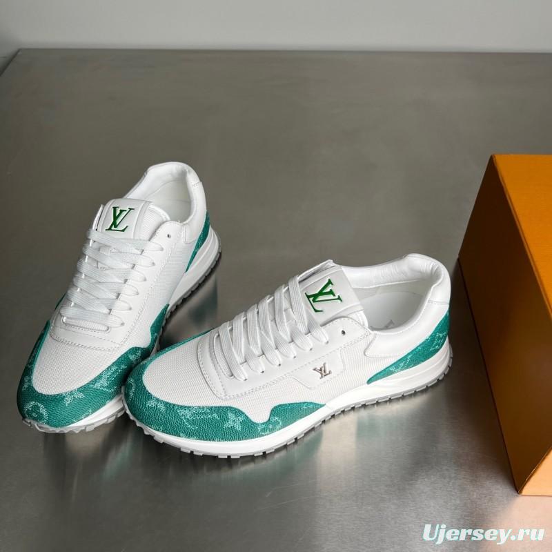 Louis Vuitton Run Away Leather Round Toe Lace-Up Low Top Casual Shoes - YC