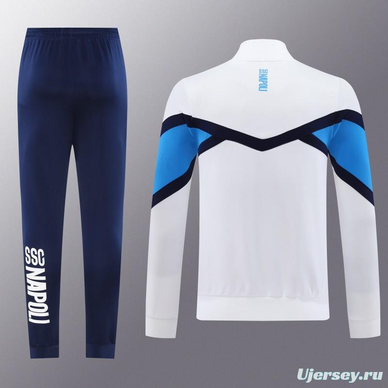 25/26 Napoli White Full Zipper Jacket+Long Pants
