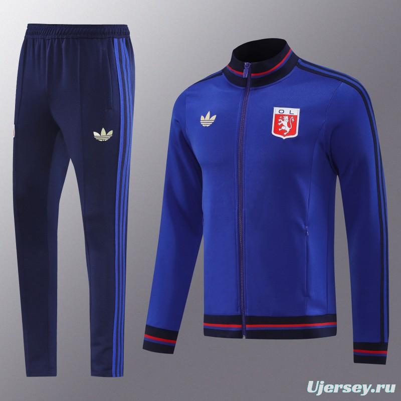 25/26 Olympique lyonnais/Lyon Blue Full Zipper Jacket+Long Pants