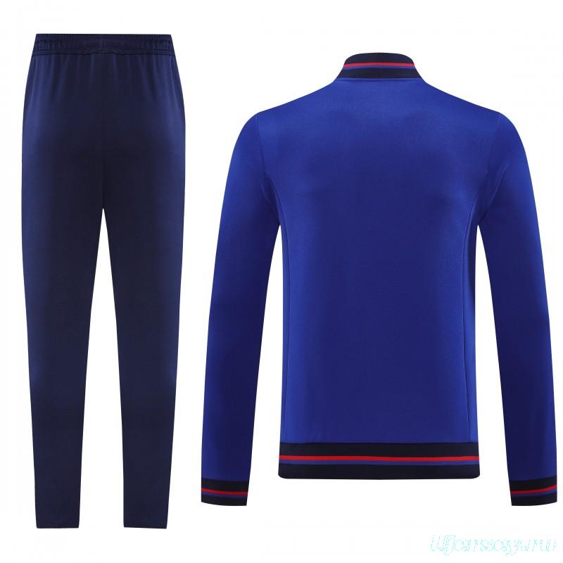 25/26 Olympique lyonnais/Lyon Blue Full Zipper Jacket+Long Pants