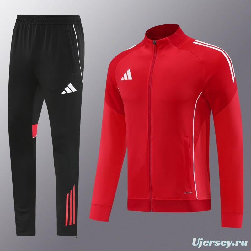 2025 Adidas Red Full Zipper Jacket+Long Pants