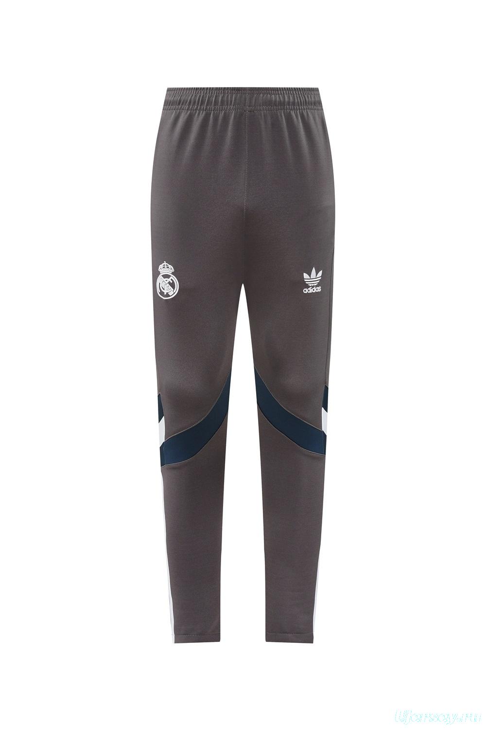 25/26 Real Madrid Light Grey Full Zipper Jacket+Long Pants