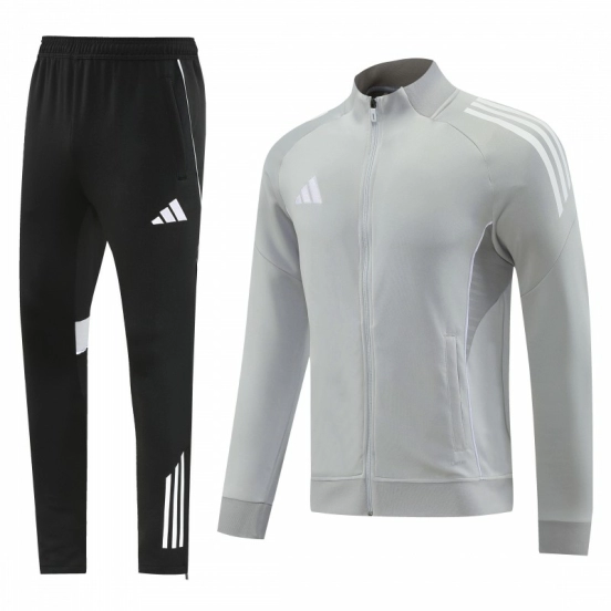2025 Adidas Grey Full Zipper Jacket+Long Pants