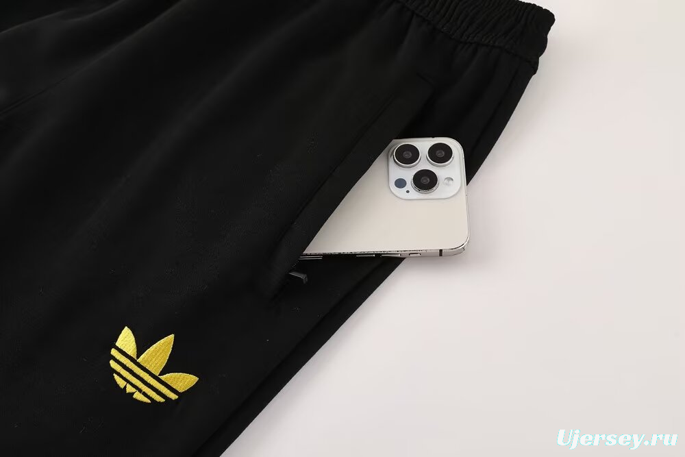 25/26 Juventus Black Sweatshirt Full Zipper Jacket+Long Pants