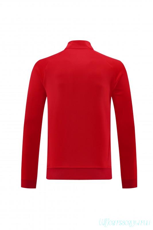 25/26 Bayern Munich Red Full Zipper Jacket+Long Pants