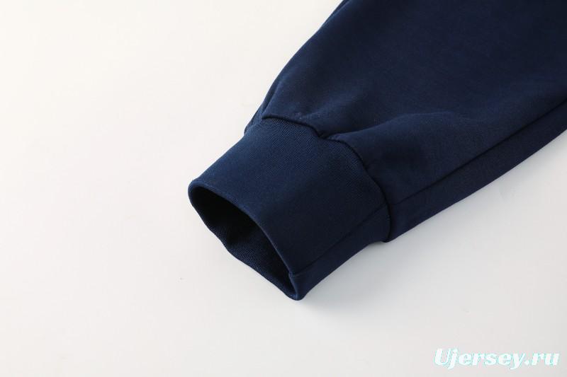 25/26 Barcelona 01 Royal Blue Hoodie Full Zipper Jacket+Long Pants