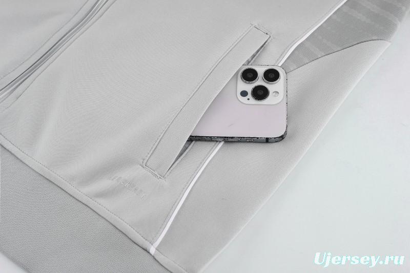 2025 Adidas Grey Full Zipper Jacket+Long Pants