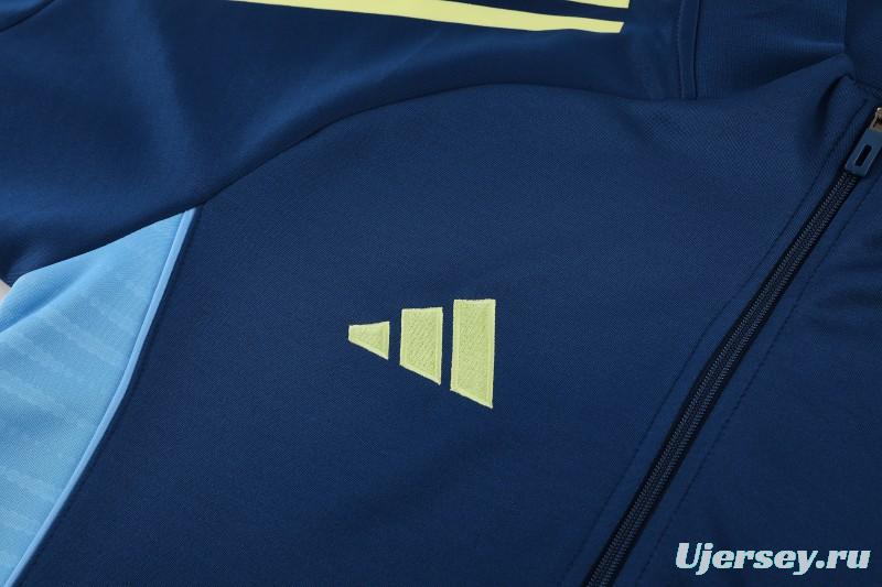 2025 Adidas Azure Blue Full Zipper Jacket+Long Pants