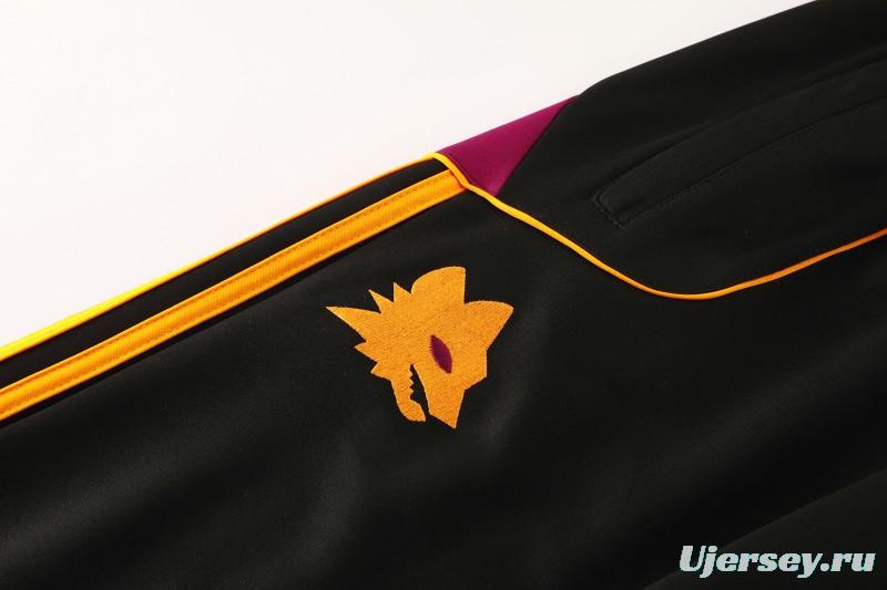 25/26 Roma Black Full Zipper Jacket+Long Pants