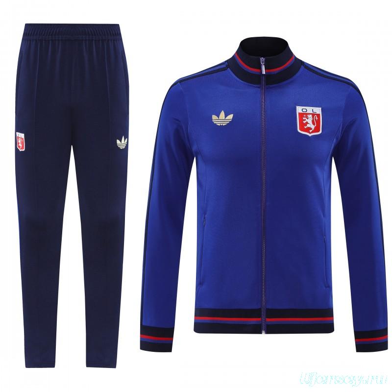 25/26 Olympique lyonnais/Lyon Blue Full Zipper Jacket+Long Pants