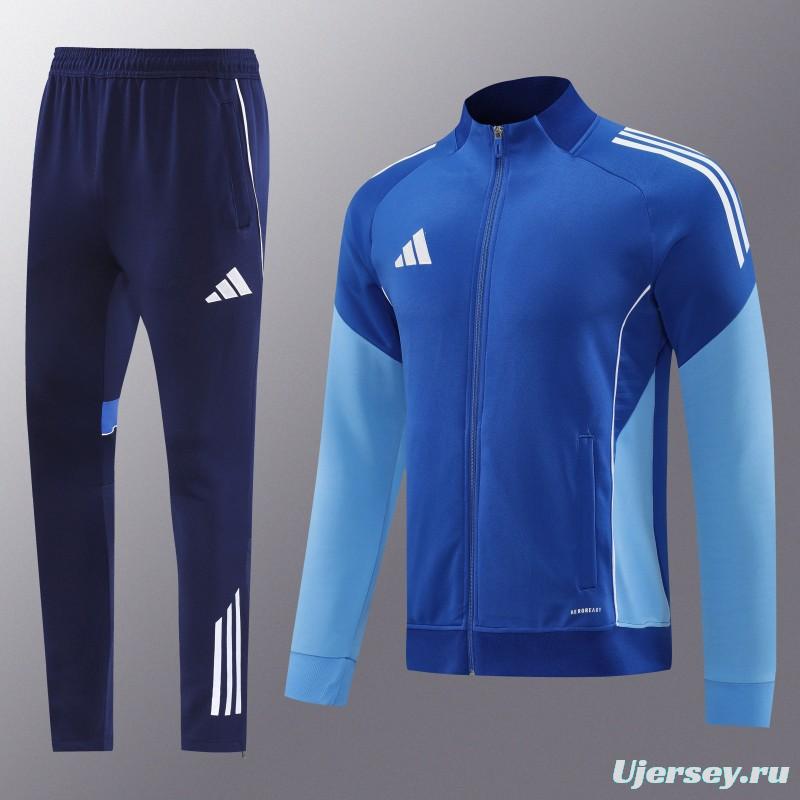 2025 Adidas Colorful Blue Full Zipper Jacket+Long Pants