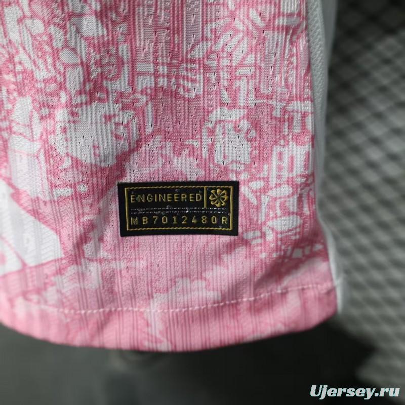 Player Version 2026 Brazil Special Edition White with Christ the Redeemer Pink Pattern Jersey