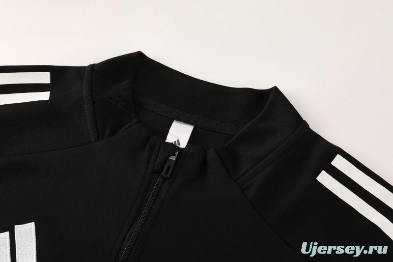 25/26  Adidas Black Full zipper Jacket Tracksuit+ long pants