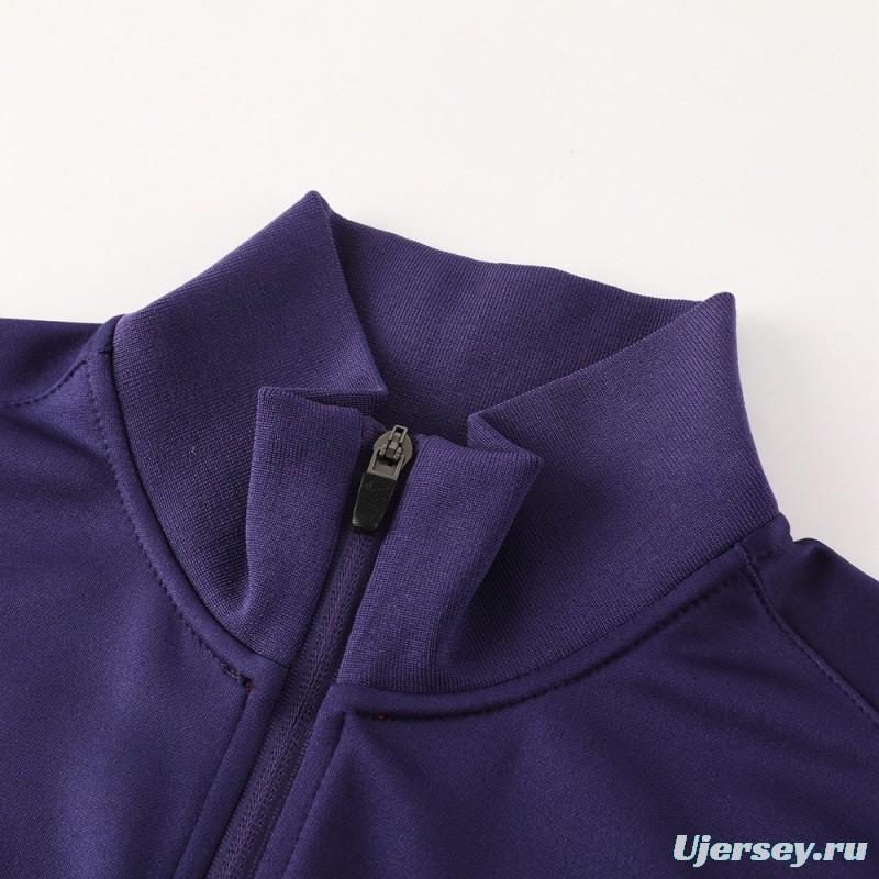 24/25  England Purple Full zipper Jacket Tracksuit+ long pants
