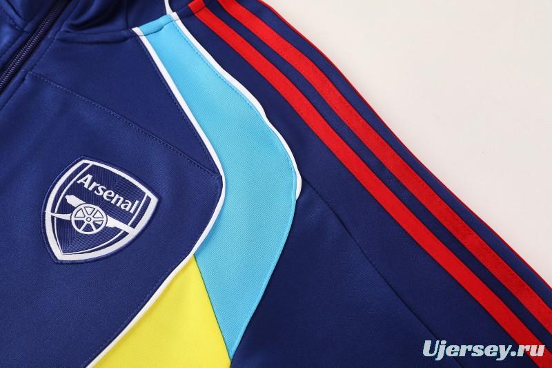 25/26 Arsenal FC Royal Blue Full zipper Jacket Tracksuit+ long pants