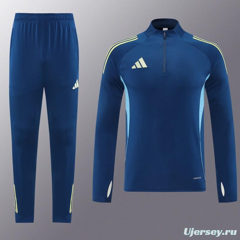 25/26  Adidas Navy Blue Full zipper Jacket Tracksuit+ long pants