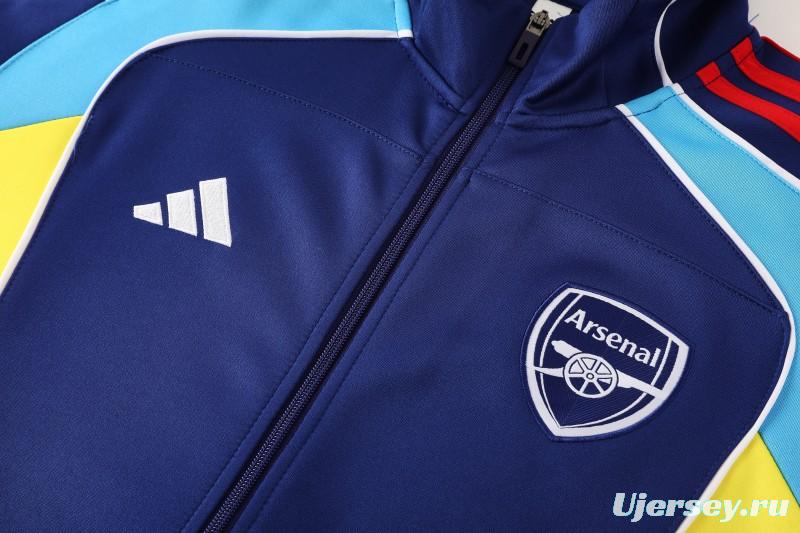 25/26 Arsenal FC Royal Blue Full zipper Jacket Tracksuit+ long pants