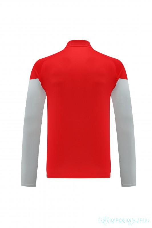 25/26  Adidas Red/White Full zipper Jacket Tracksuit+ long pants